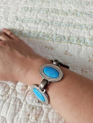Pulsera y pendientes turquesa