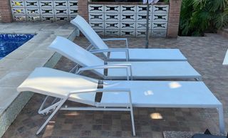 3 Hamacas piscina - Gris y Blanco