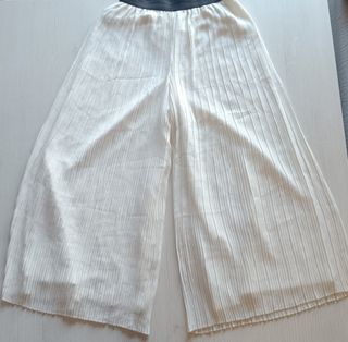 Pantalón Falda Ancho Blanco-Stradivarius