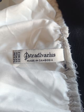 Pantalón Falda Ancho Blanco-Stradivarius