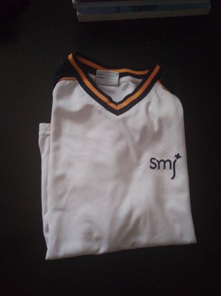 Camiseta smj blanca y naranja talla 8