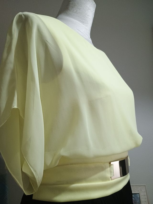 Vestido fiesta negro y amarillo