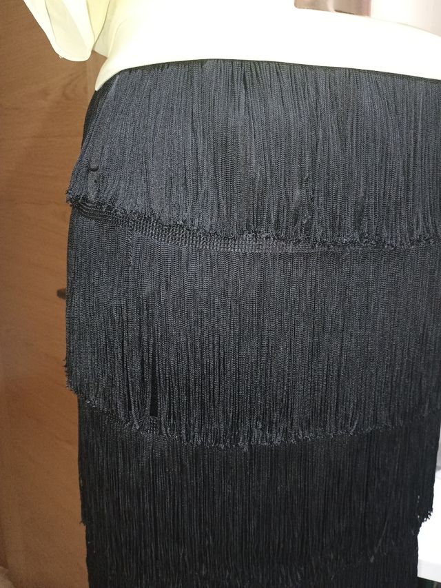 Vestido fiesta negro y amarillo