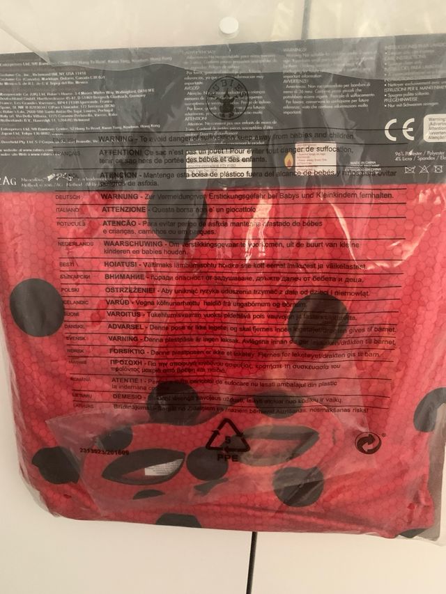 Disfraz Ladybug niña 7-8 años