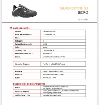Zapatos seguridad PANTER S3 - 45