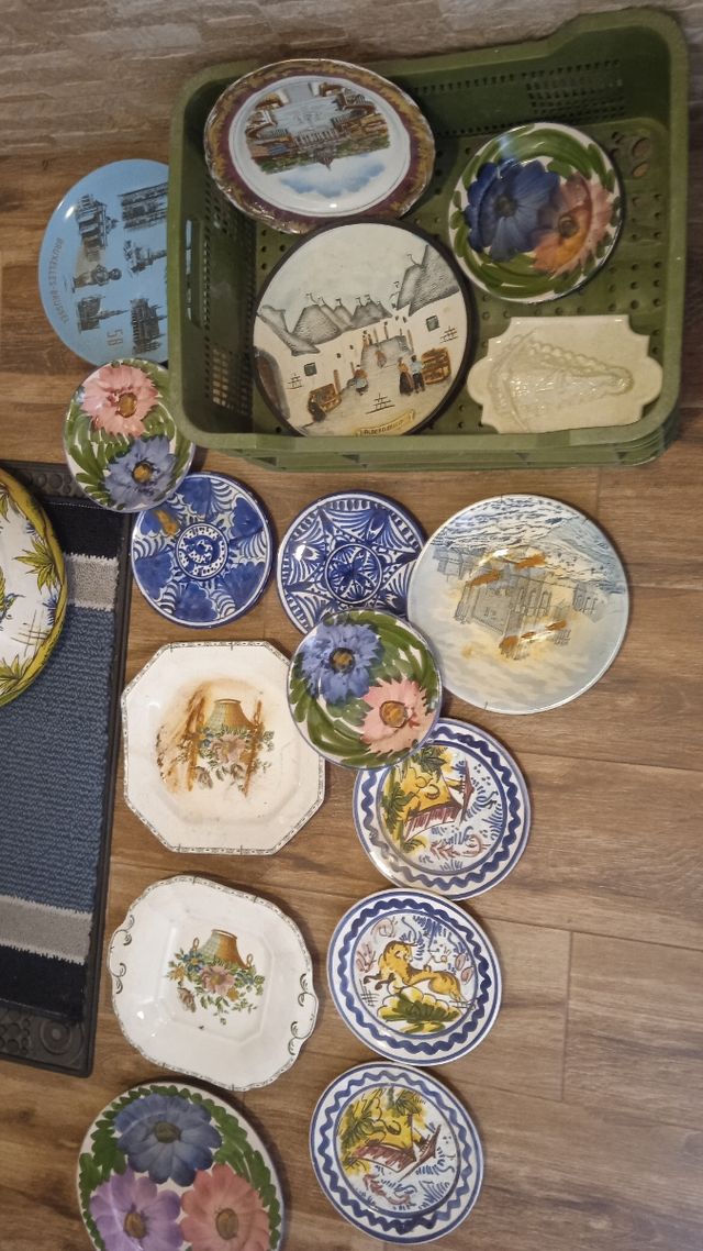 Lámpara techo cerámica vintage  platos decorativos