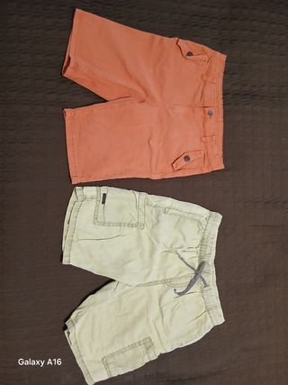 Shorts niño - beige y naranja