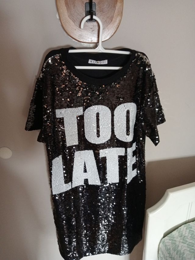 Mini vestido noche lentejuelas - Talla S