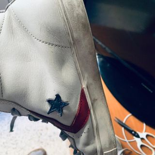 Converse All Star bianche/rosse 44