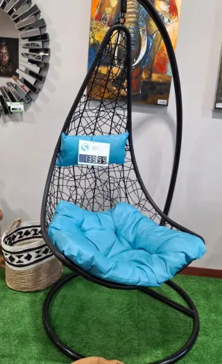 Silla colgante terraza jardin