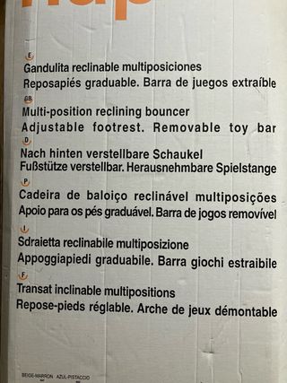 Hamaca bebé beige-marrón seminueva