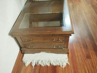 Mesa centro madera maciza cristal