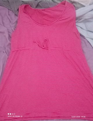 Camiseta rayas rosa-blanca