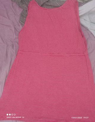 Camiseta rayas rosa-blanca