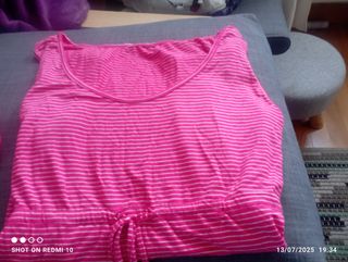 Camiseta rayas rosa-blanca