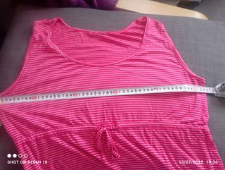 Camiseta rayas rosa-blanca