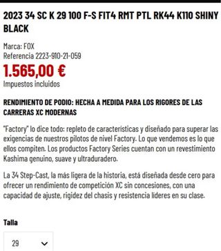 Horquilla Fox 34 sc kashima 29 fit 4