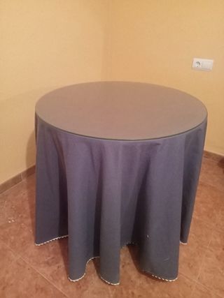 Mesa camilla redonda cristal madera