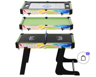 Mesa 3 Juegos - Snooker, Ping Pong, Air Hockey