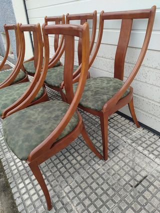 6 sillas comedor madera - vintage