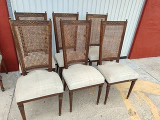 6 sillas comedor madera - vintage