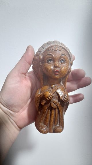 Statuina Indiano legno vintage