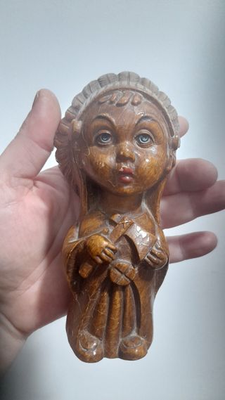 Statuina Indiano legno vintage