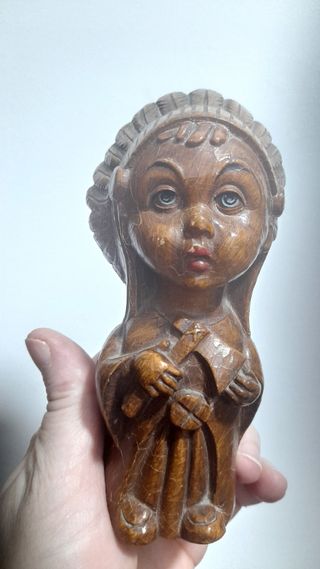 Statuina Indiano legno vintage