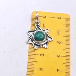 Collar Sol de Malaquita en Plata de Ley