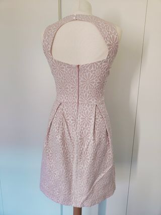 Vestido estilo años 50 rosa crema S 36 cóctel 