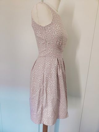 Vestido estilo años 50 rosa crema S 36 cóctel 
