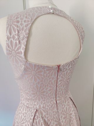 Vestido estilo años 50 rosa crema S 36 cóctel 