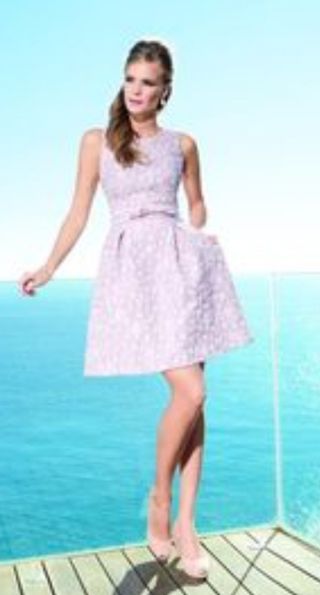 Vestido estilo años 50 rosa crema S 36 cóctel 