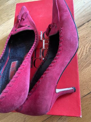 Zapatos tacón Carolina Herrera rojos, talla 37