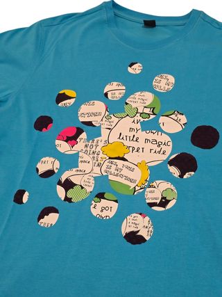 Camiseta vintage turquesa