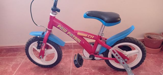Bicicleta Paw Patrol 12" roja