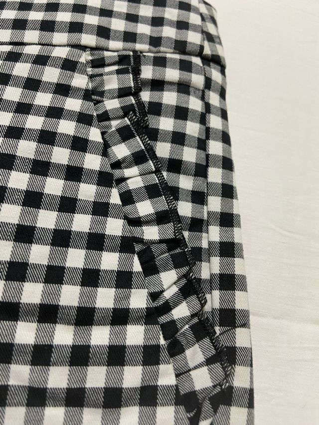 Pantalón “Zara” vichy blanco-negro. T/ L