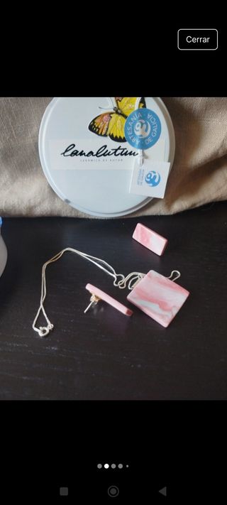 Colgante+pendientes ceramica de autor