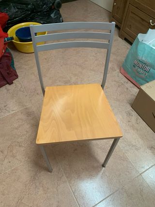2 Sedie da cucina - Grigio metallo e legno