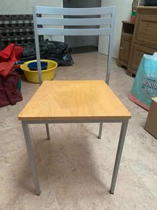 2 Sedie da cucina - Grigio metallo e legno
