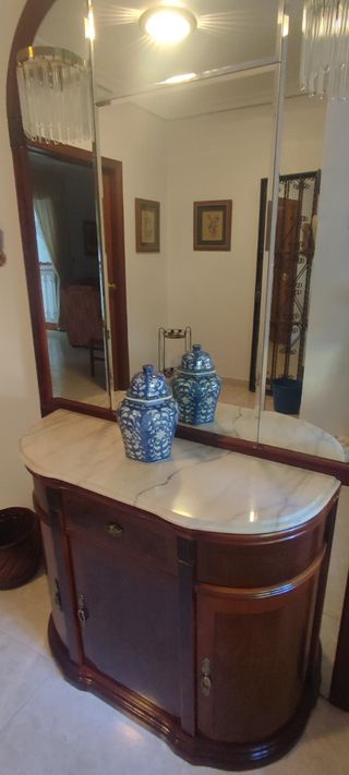 Mueble recibidor mármol-madera
