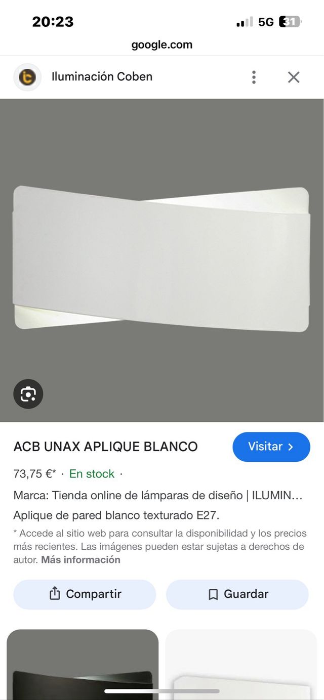 Aplique pared ACB Unax Blanco - 2uds