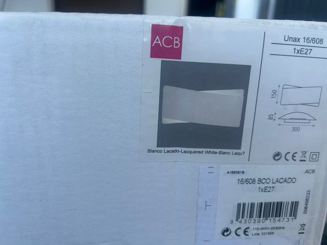 Aplique pared ACB Unax Blanco - 2uds