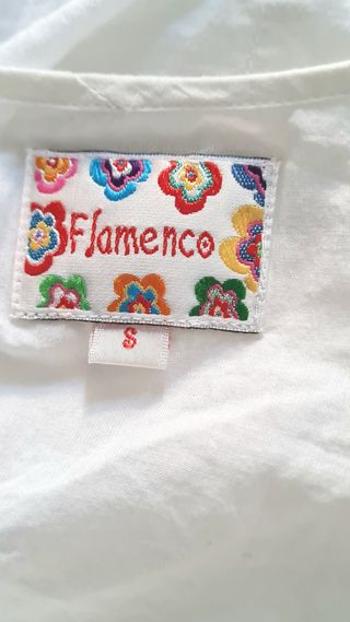 Blusón ibicenco blanco y plata - Talla S