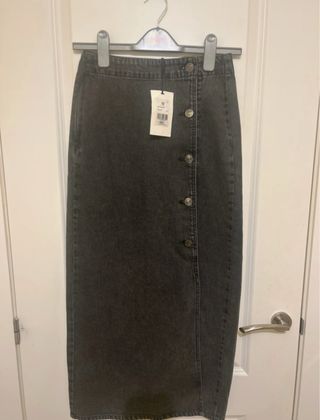 Falda midi Scalpers gris 