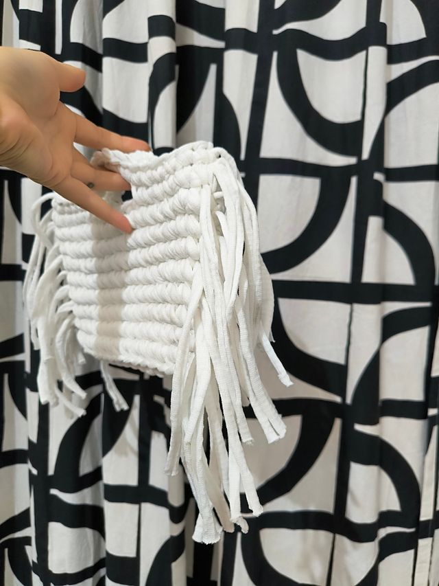 Borsa a uncinetto bianca