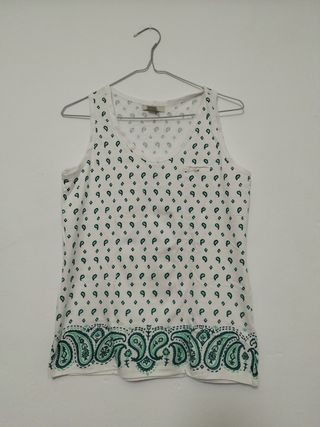 Camiseta tirantes - Blanco/Verde