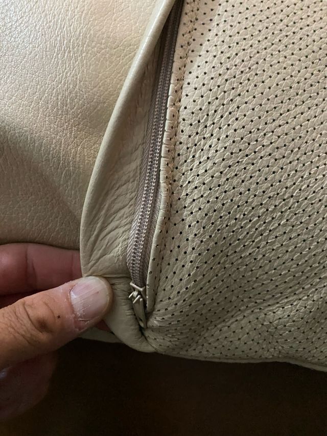 4 Cojines beige piel