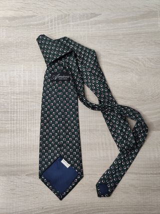 Corbata Amiens verde de seda