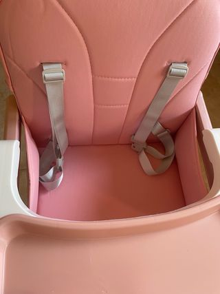 Silla alta bebé rosa